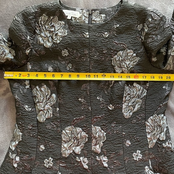 Teri Jon Floral Jacquard A-Line Dress - Picture 5 of 9